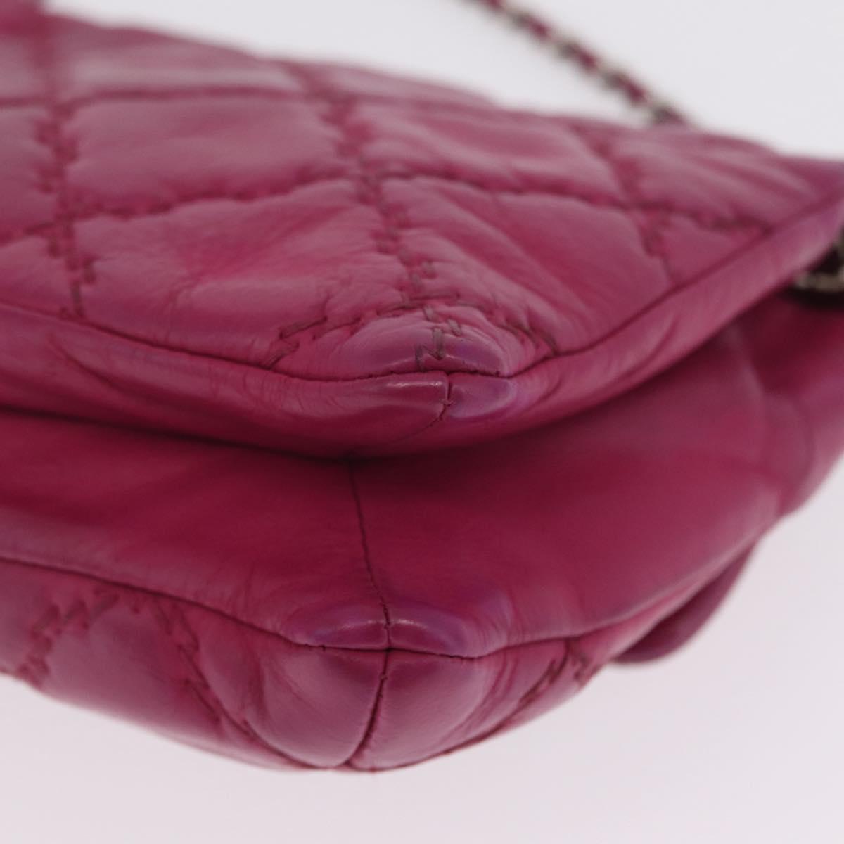CHANEL Matelasse Ultra Stitch Hampton Chain Leather 2way Pink CC Auth 169161A