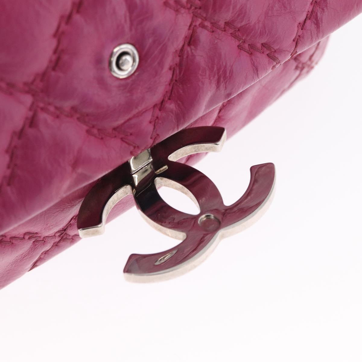 CHANEL Matelasse Ultra Stitch Hampton Chain Leather 2way Pink CC Auth 169161A