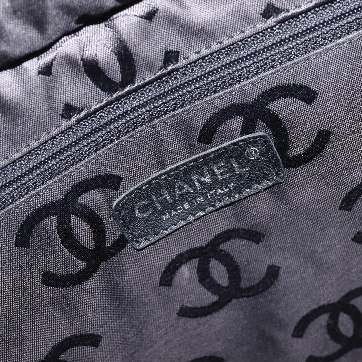 CHANEL Cambon Line Tote Bag Leather Pink Silver CC Auth 169166