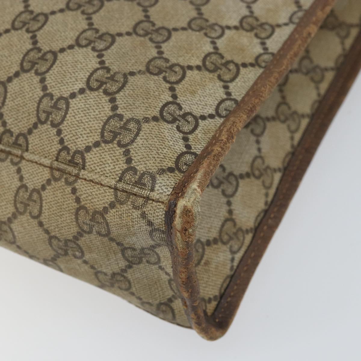 GUCCI GG Supreme Web Sherry Line Tote Bag PVC Beige Gold 010 378 Auth 169187