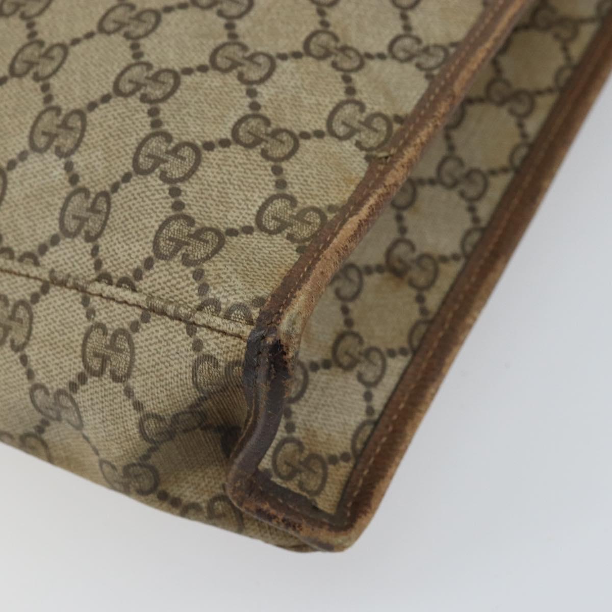 GUCCI GG Supreme Web Sherry Line Tote Bag PVC Beige Gold 010 378 Auth 169187