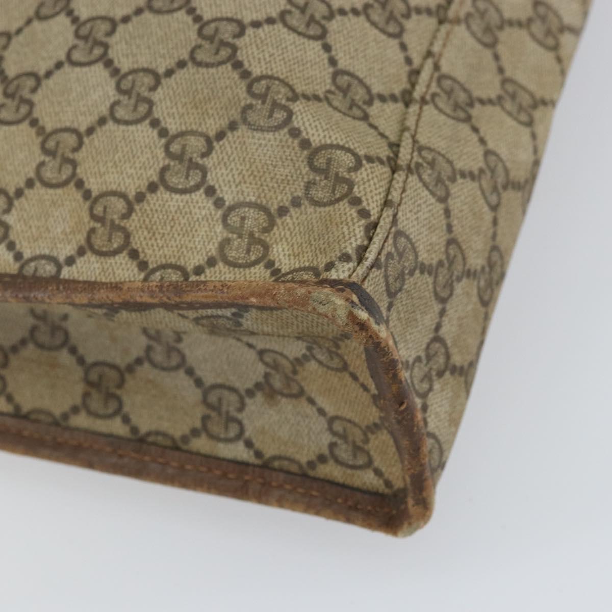 GUCCI GG Supreme Web Sherry Line Tote Bag PVC Beige Gold 010 378 Auth 169187