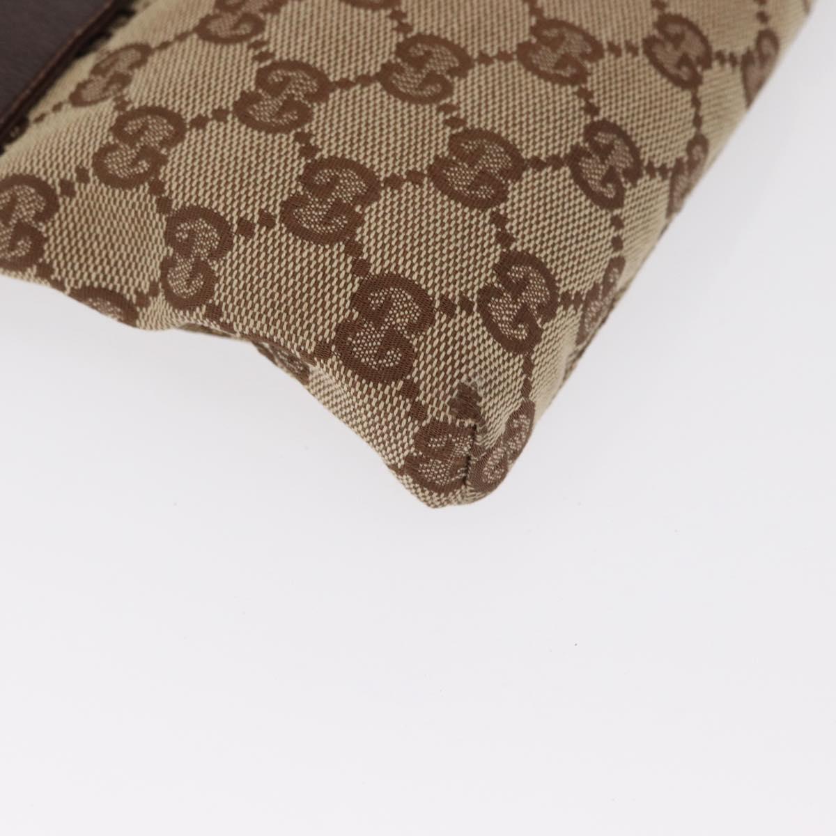 GUCCI GG Canvas Waist bag Beige Silver 28566 Auth 169194