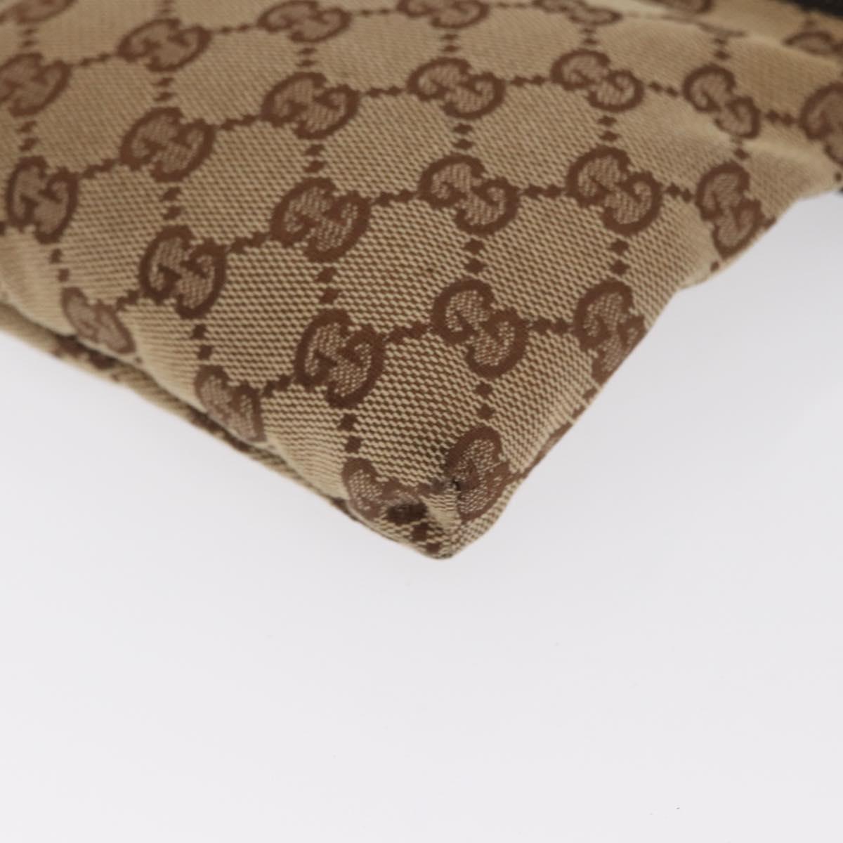 GUCCI GG Canvas Waist bag Beige Silver 28566 Auth 169194
