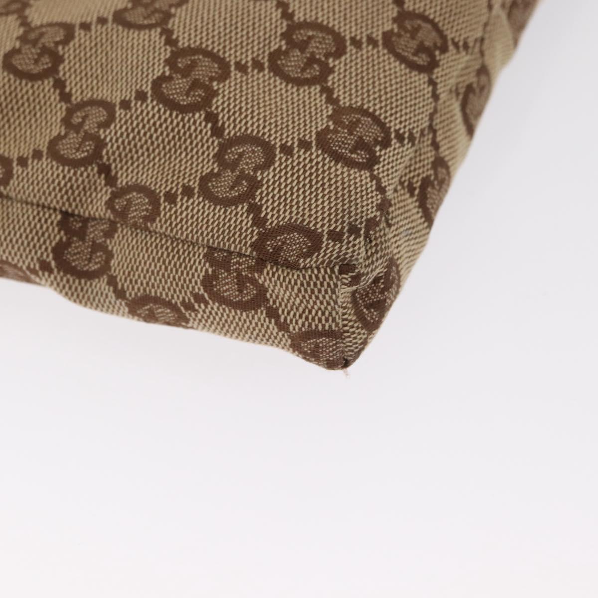 GUCCI GG Canvas Waist bag Beige Silver 28566 Auth 169194