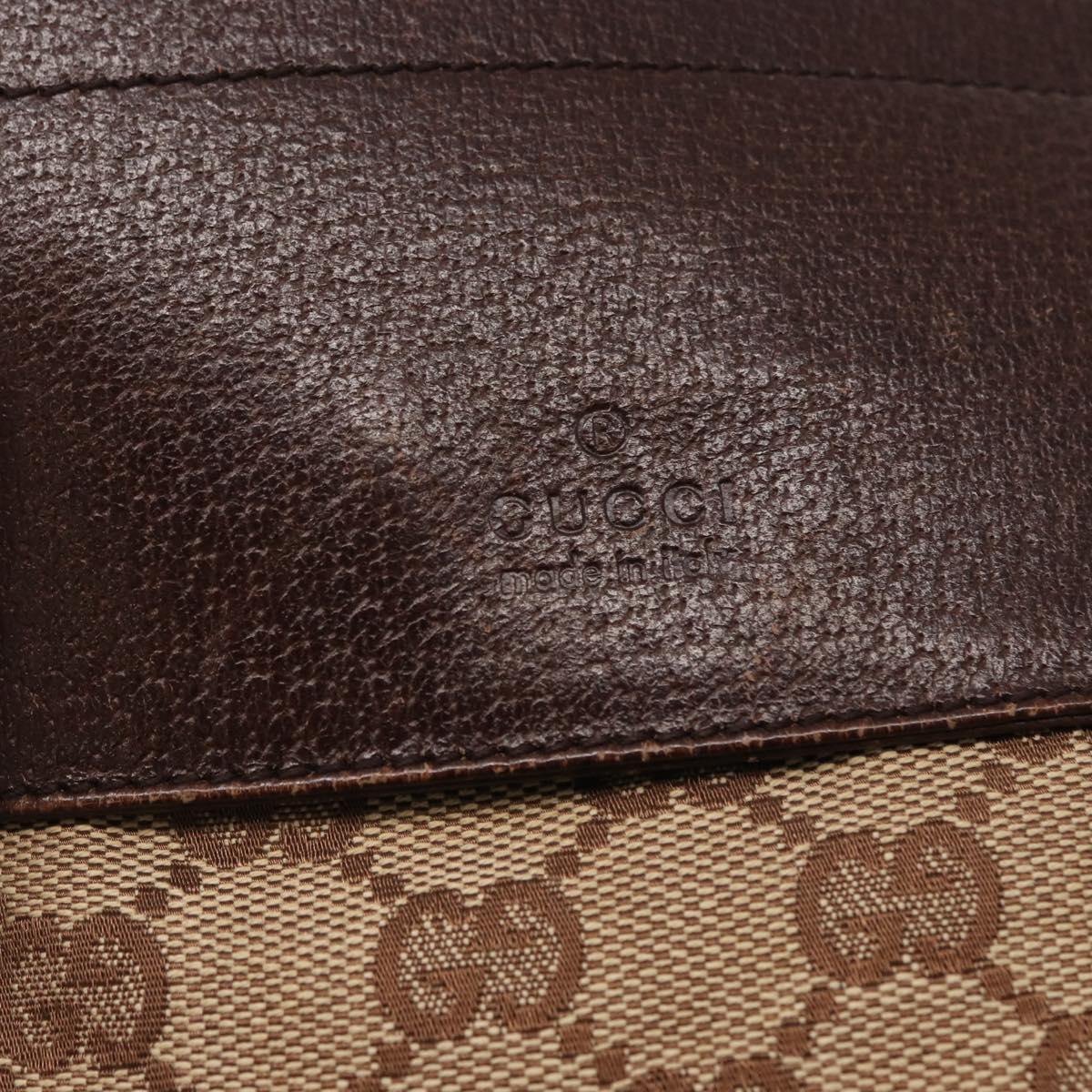 GUCCI GG Canvas Waist bag Beige Silver 28566 Auth 169194