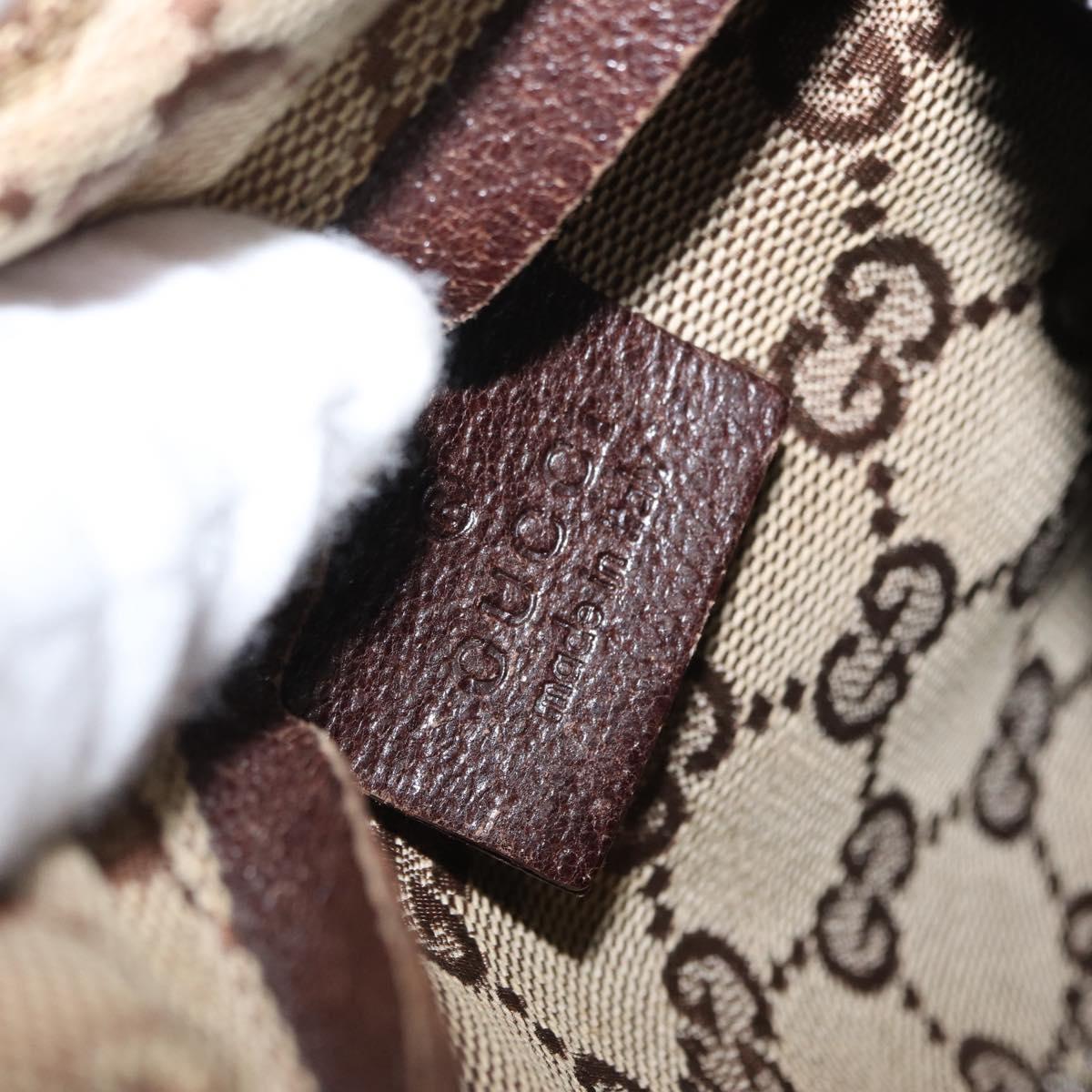 GUCCI GG Canvas Waist bag Beige Silver 28566 Auth 169194