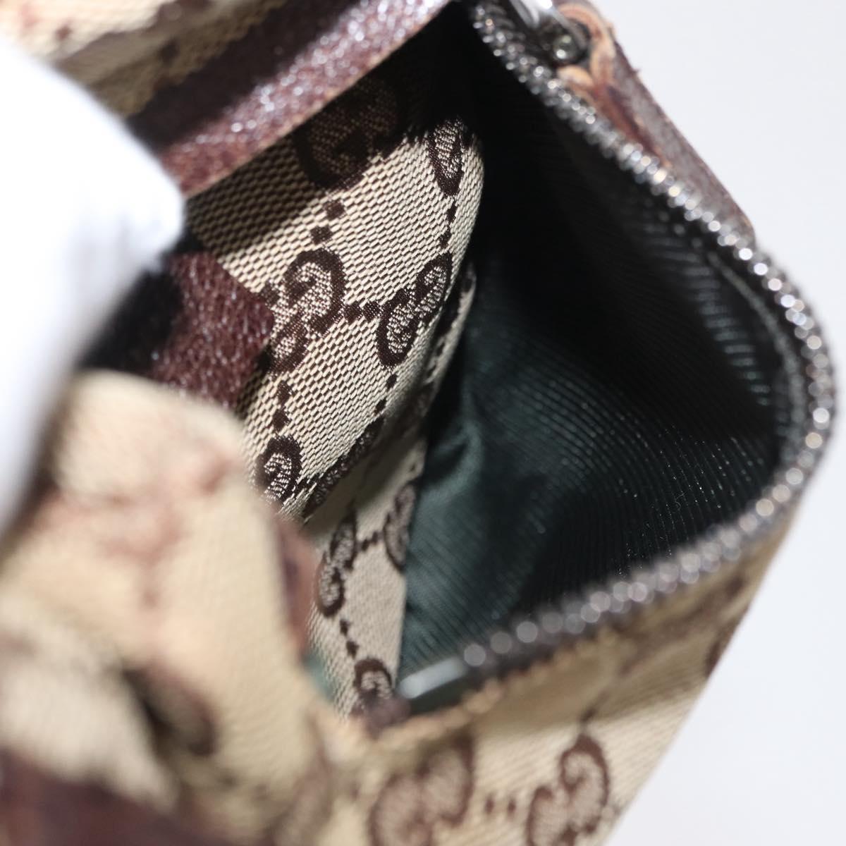 GUCCI GG Canvas Waist bag Beige Silver 28566 Auth 169194