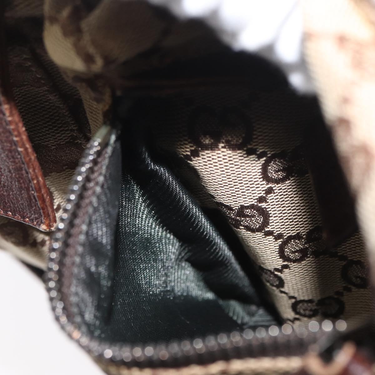 GUCCI GG Canvas Waist bag Beige Silver 28566 Auth 169194