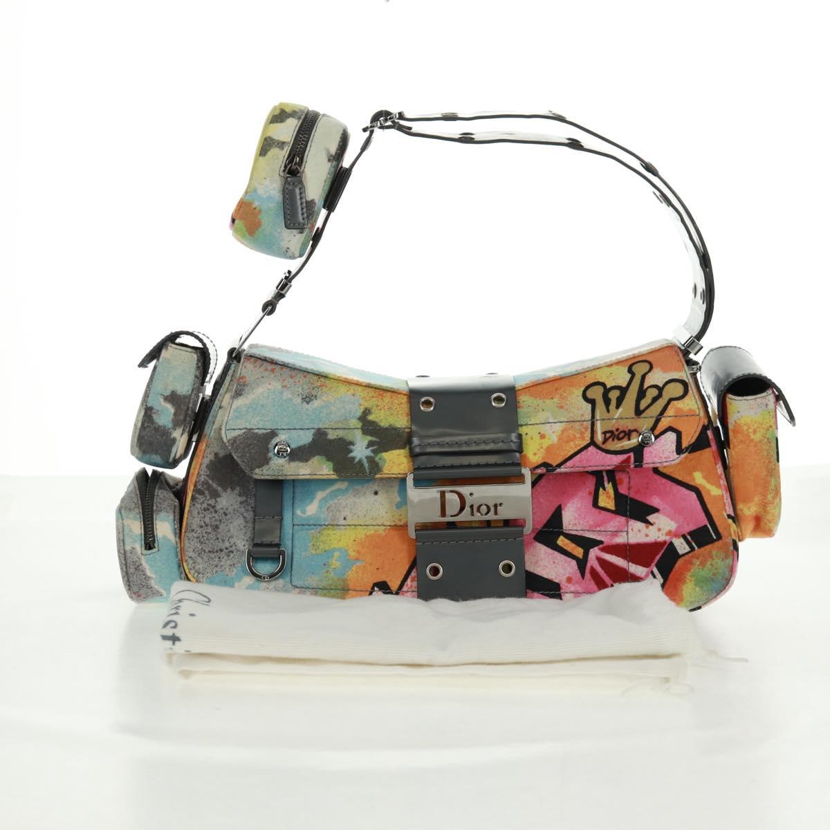 Christian Dior John Galliano SS 2024 Bag Canvas Multicolor Silver Auth 169197SM