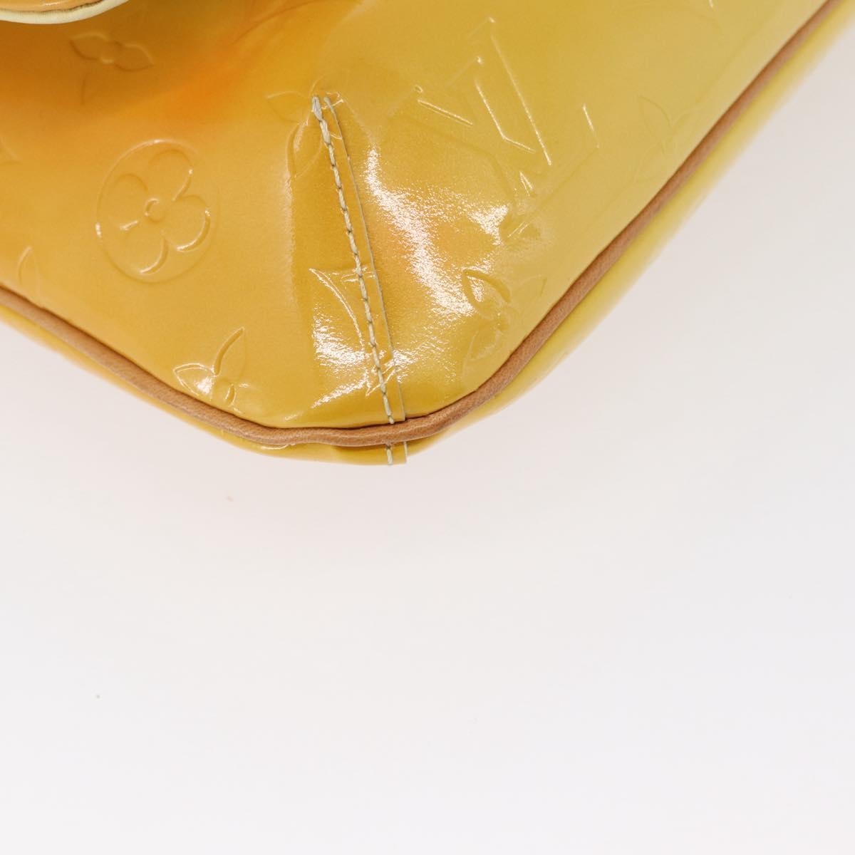 LOUIS VUITTON Monogram Vernis Thompson Street Bag Lime Yellow M91071 Auth 169213