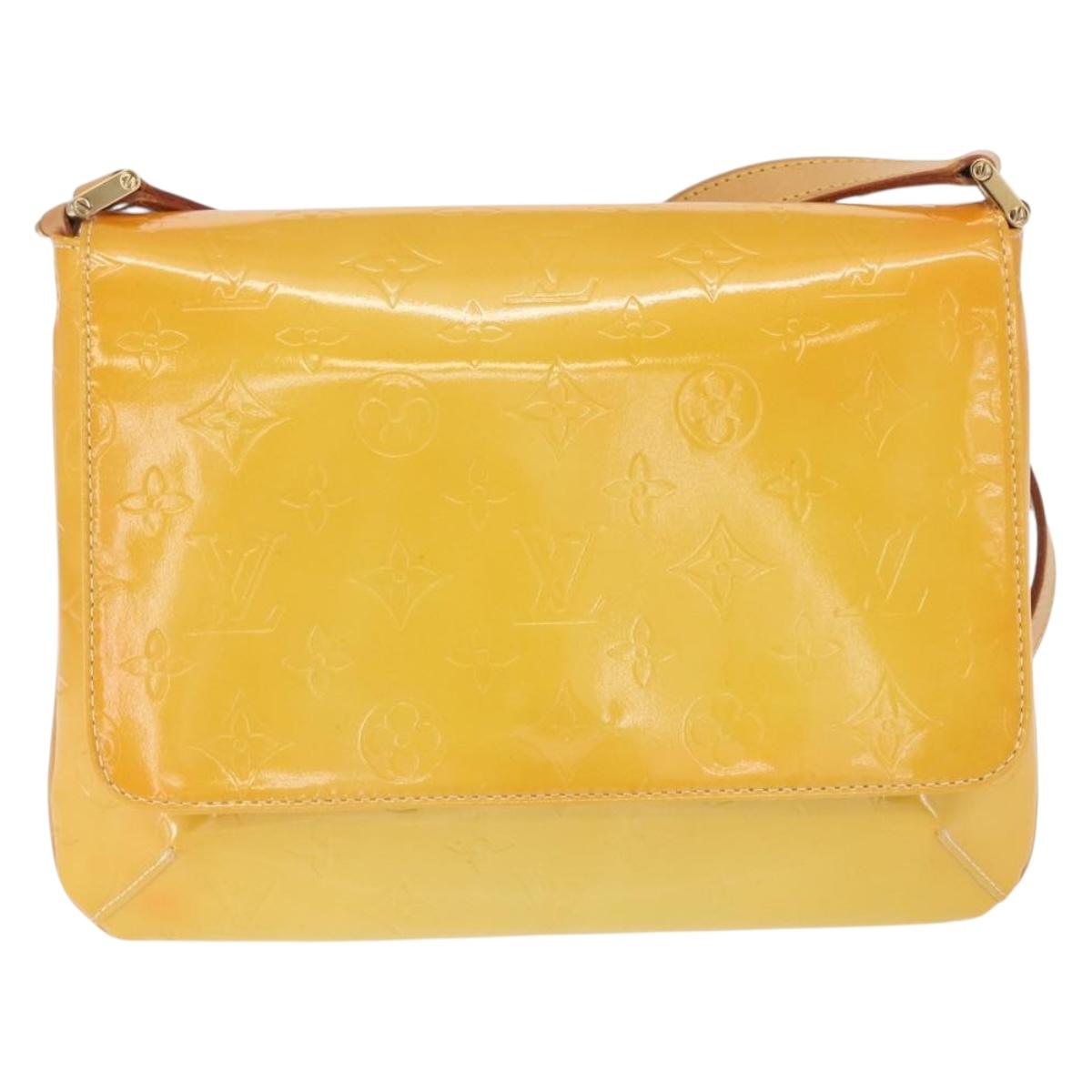 LOUIS VUITTON Monogram Vernis Thompson Street Bag Lime Yellow M91071 Auth 169213
