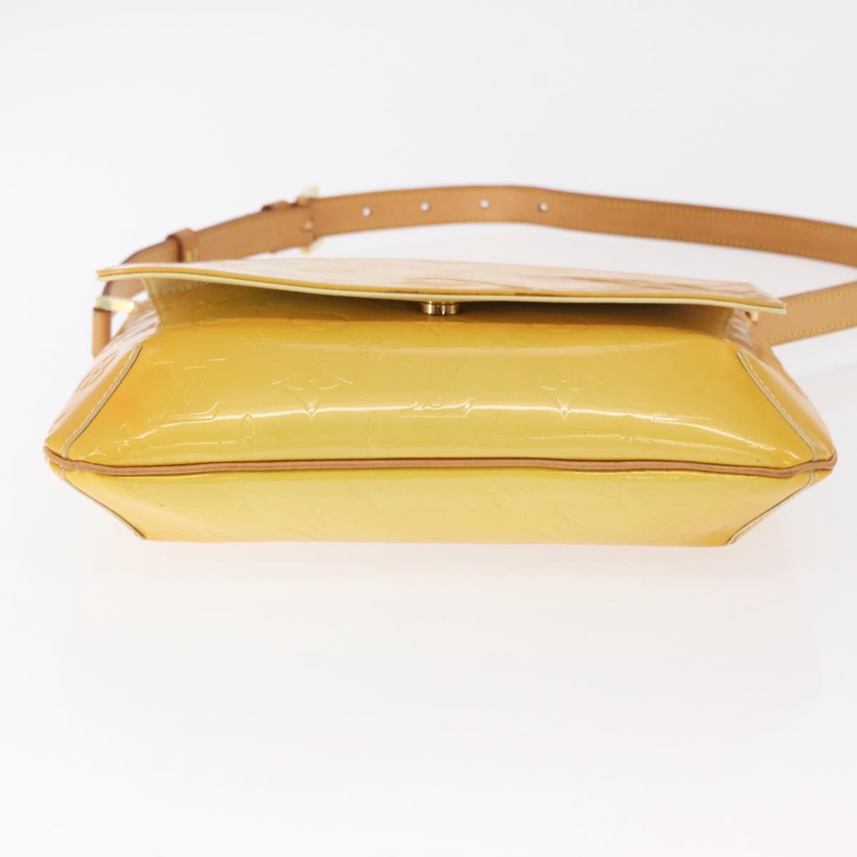 LOUIS VUITTON Monogram Vernis Thompson Street Bag Lime Yellow M91071 Auth 169213