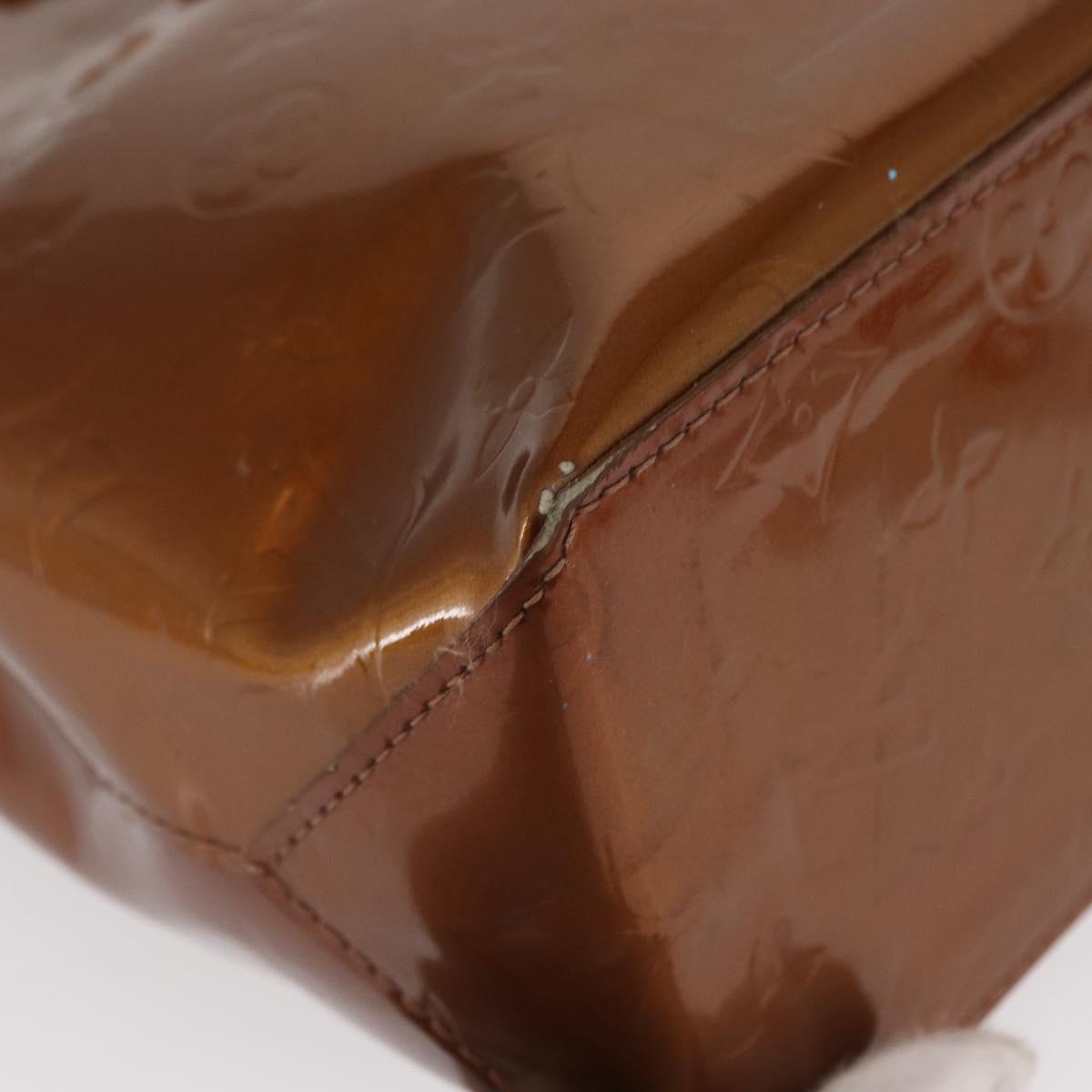 LOUIS VUITTON Monogram Vernis Reade PM Hand Bag Bronze M91146 LV Auth 169216