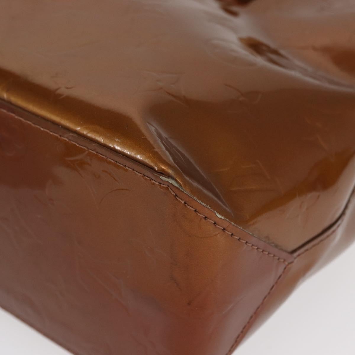 LOUIS VUITTON Monogram Vernis Reade PM Hand Bag Bronze M91146 LV Auth 169216