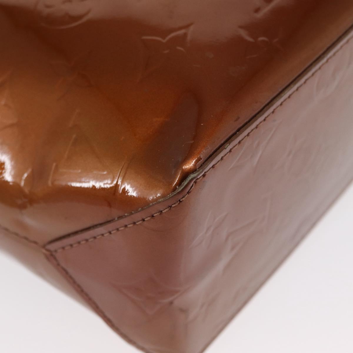 LOUIS VUITTON Monogram Vernis Reade PM Hand Bag Bronze M91146 LV Auth 169216