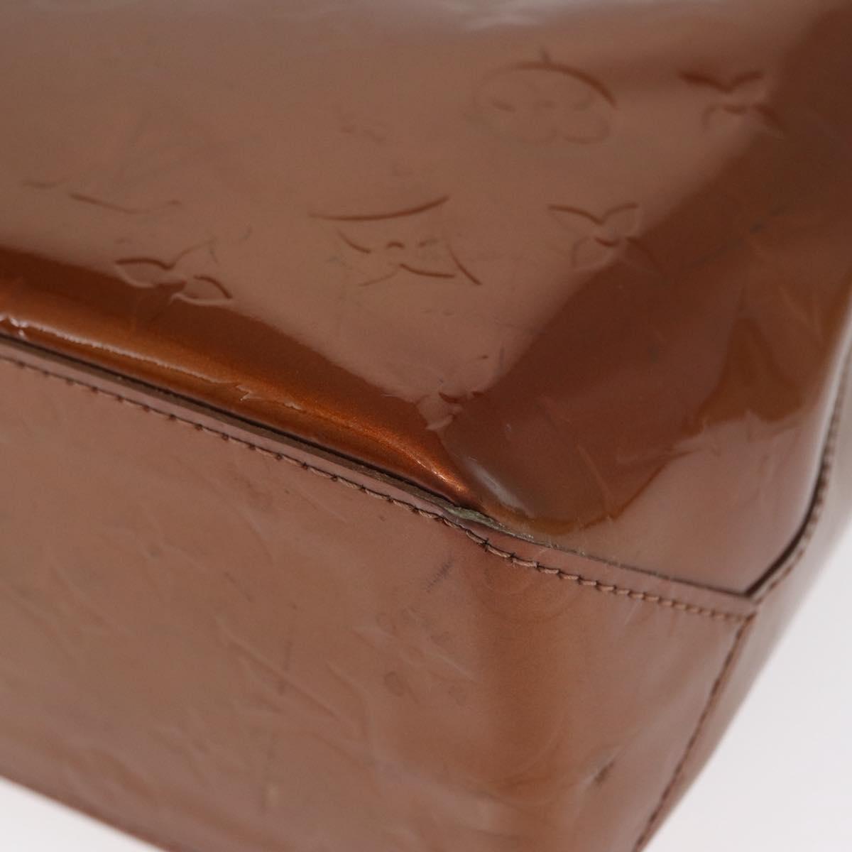 LOUIS VUITTON Monogram Vernis Reade PM Hand Bag Bronze M91146 LV Auth 169216