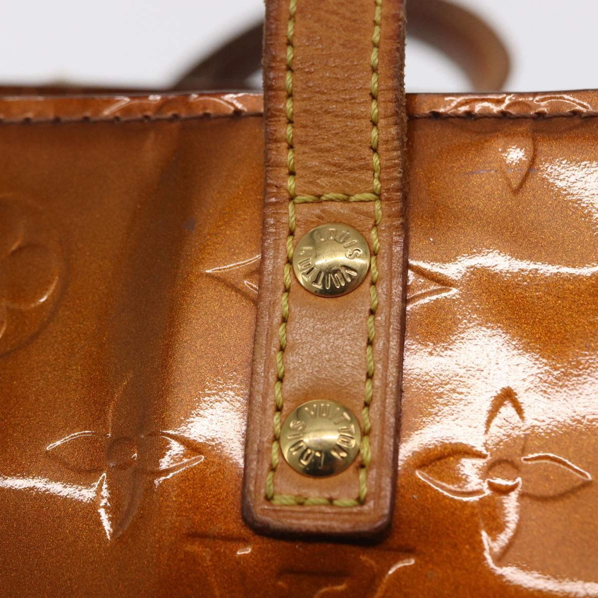 LOUIS VUITTON Monogram Vernis Reade PM Hand Bag Bronze M91146 LV Auth 169216