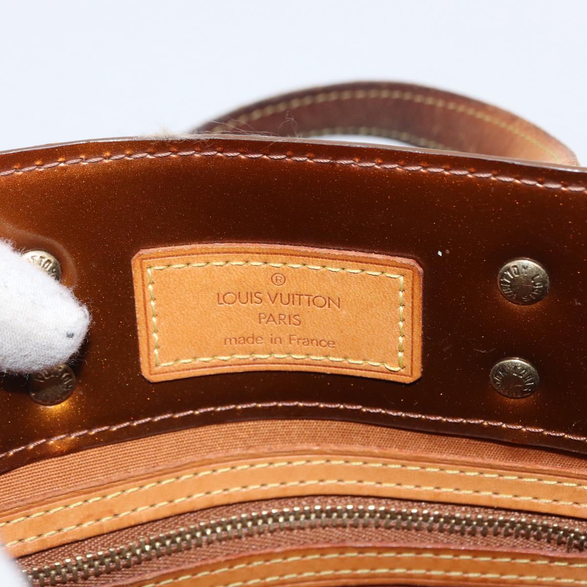 LOUIS VUITTON Monogram Vernis Reade PM Hand Bag Bronze M91146 LV Auth 169216