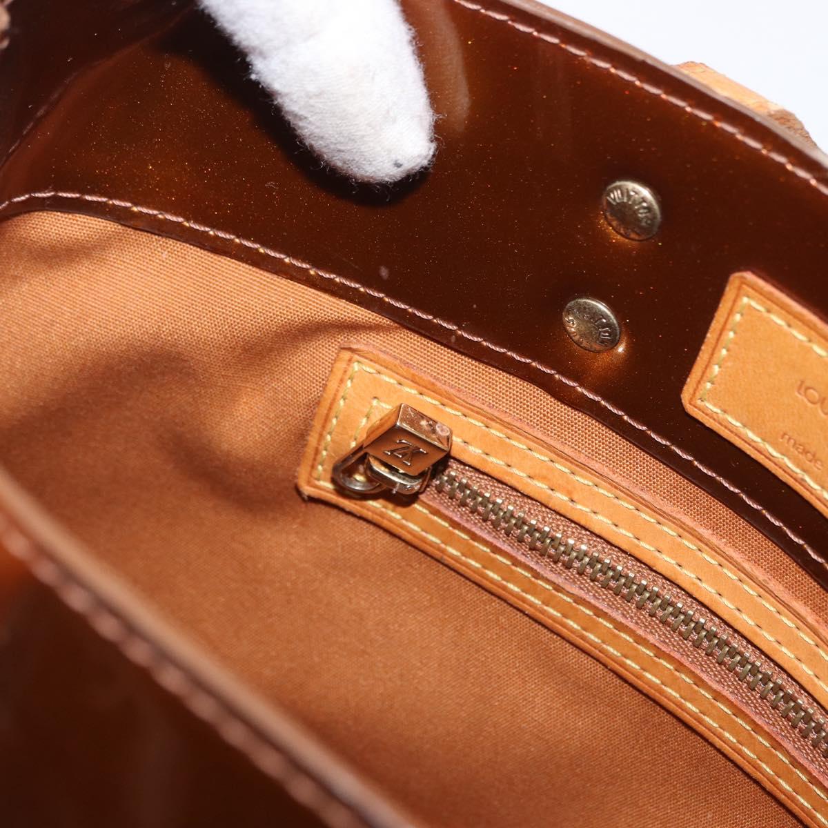 LOUIS VUITTON Monogram Vernis Reade PM Hand Bag Bronze M91146 LV Auth 169216