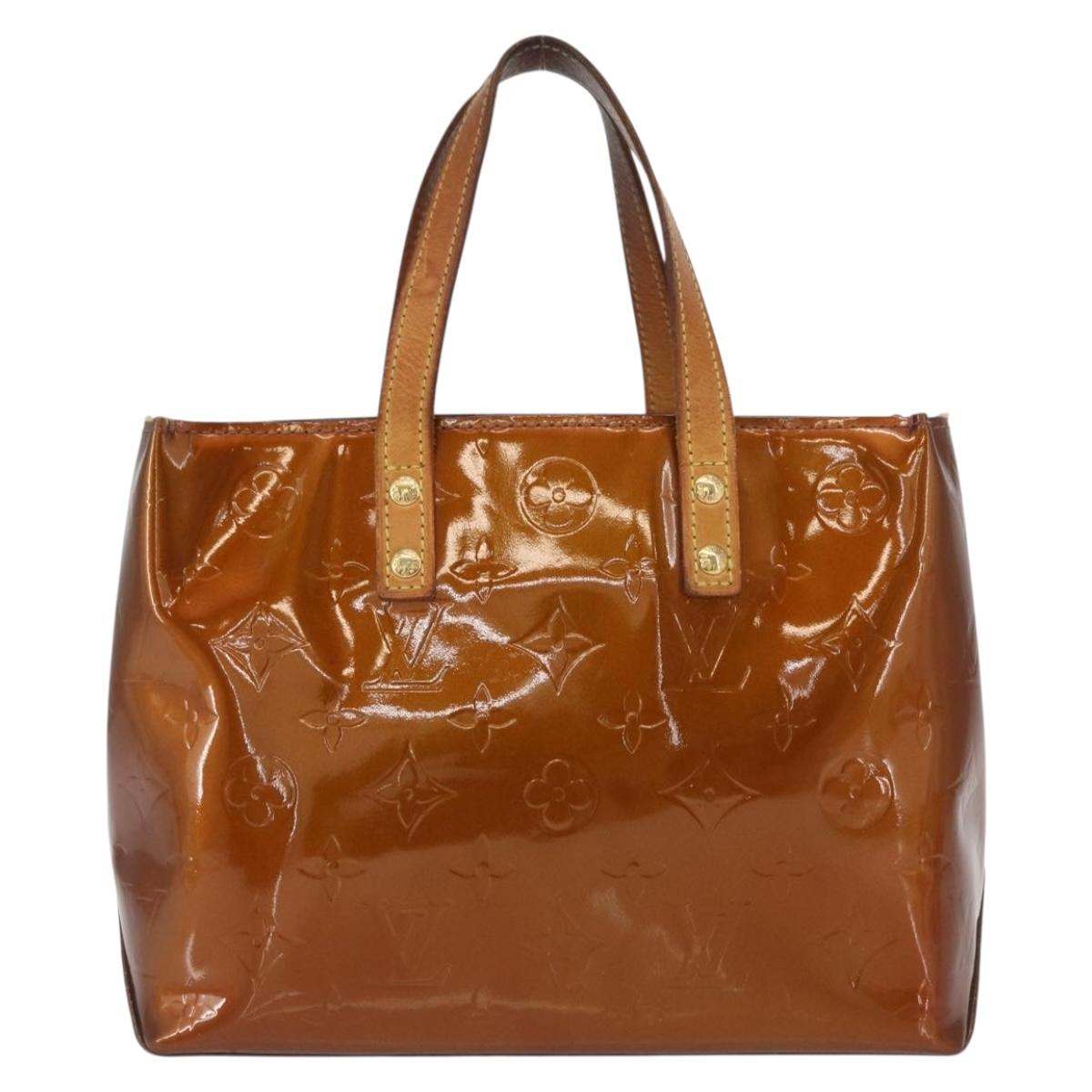 LOUIS VUITTON Monogram Vernis Reade PM Hand Bag Bronze M91146 LV Auth 169216