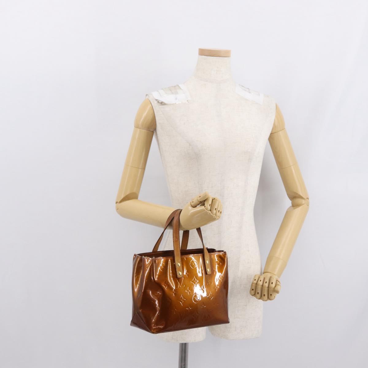 LOUIS VUITTON Monogram Vernis Reade PM Hand Bag Bronze M91146 LV Auth 169216