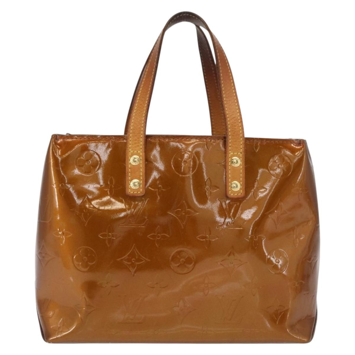 LOUIS VUITTON Monogram Vernis Reade PM Hand Bag Bronze M91146 LV Auth 169216