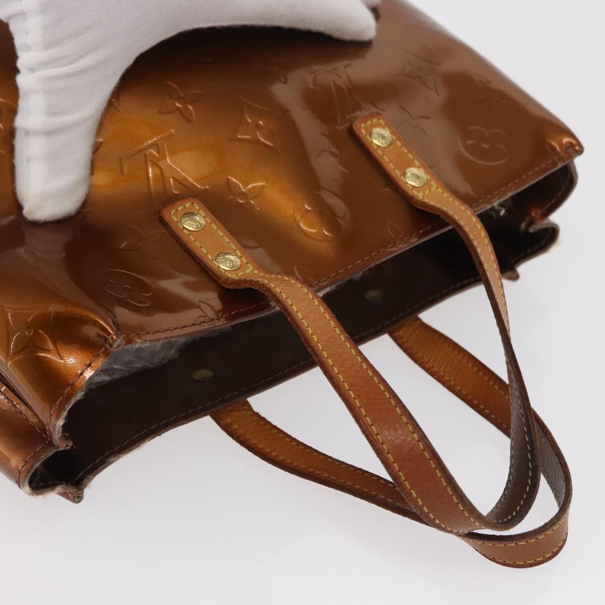 LOUIS VUITTON Monogram Vernis Reade PM Hand Bag Bronze M91146 LV Auth 169216
