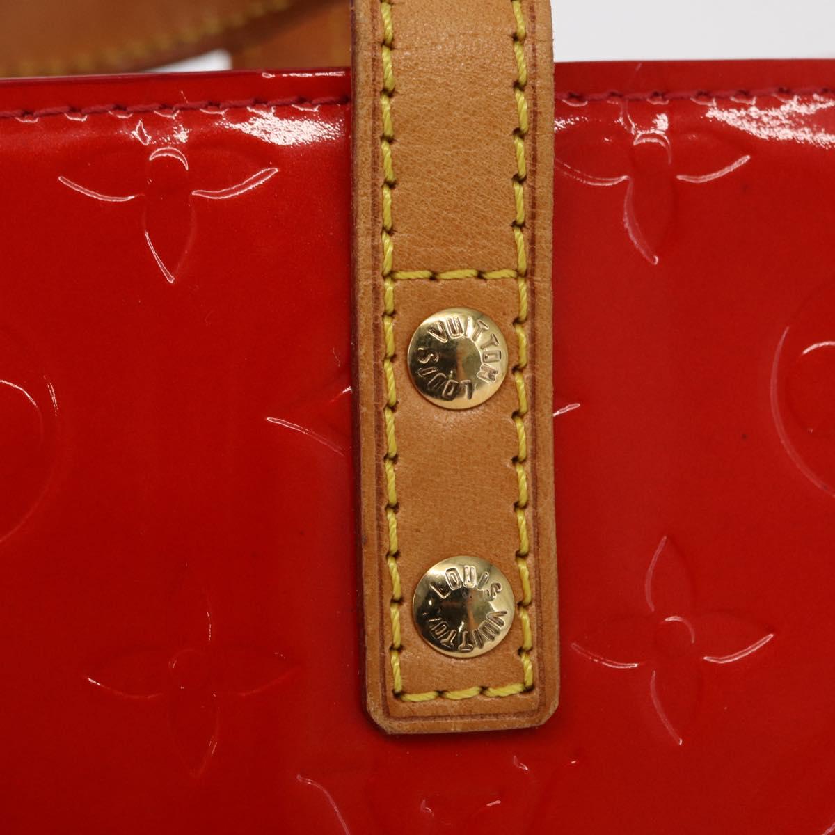 LOUIS VUITTON Monogram Vernis Reade PM Hand Bag Red Rouge M91088 LV Auth 169217
