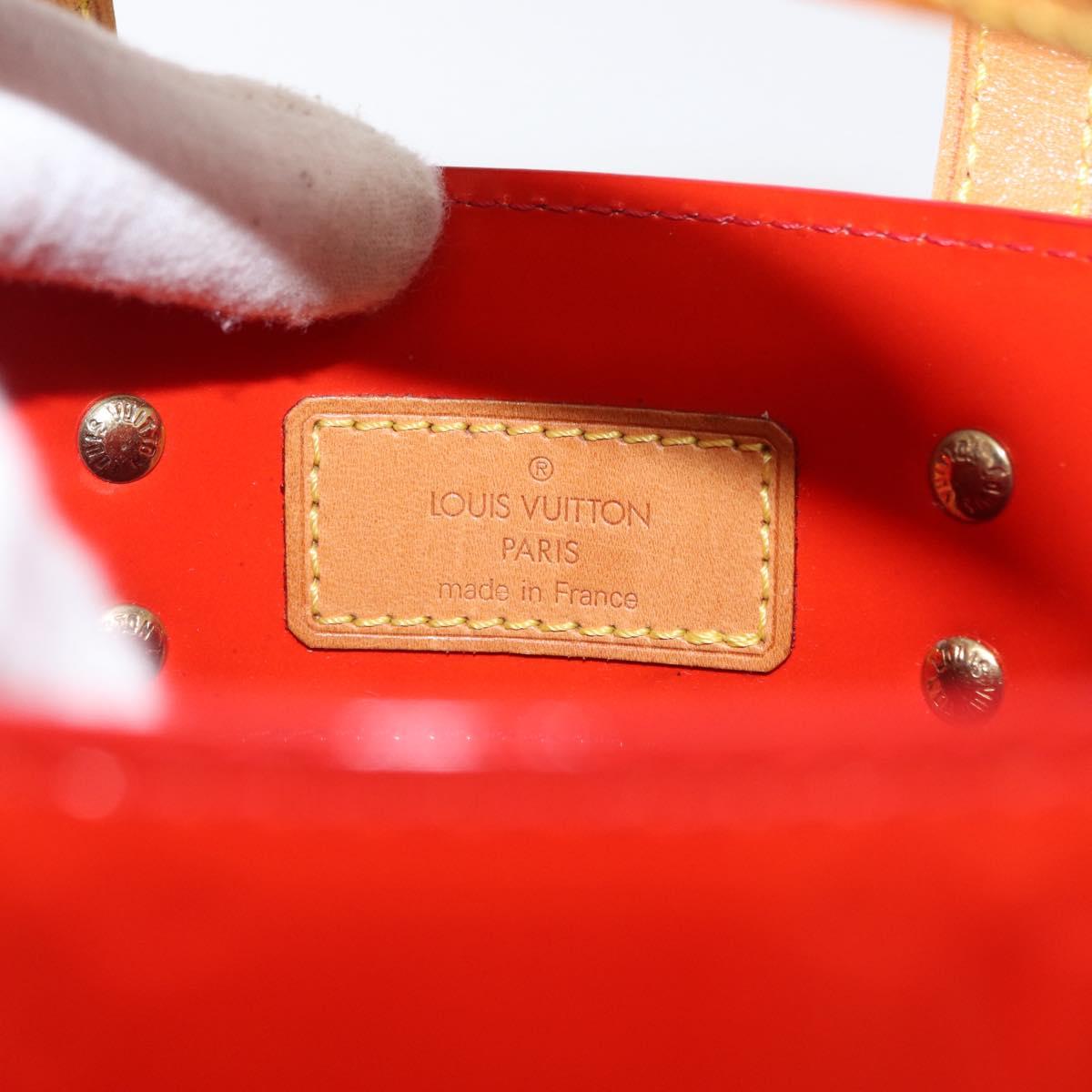 LOUIS VUITTON Monogram Vernis Reade PM Hand Bag Red Rouge M91088 LV Auth 169217