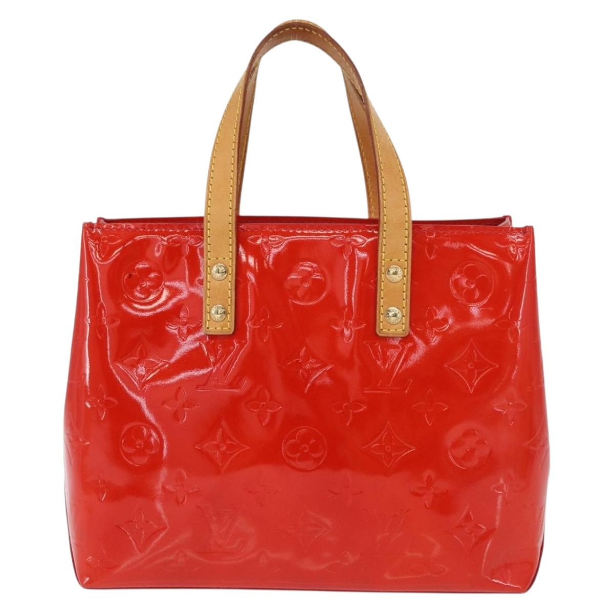 LOUIS VUITTON Monogram Vernis Reade PM Hand Bag Red Rouge M91088 LV Auth 169217