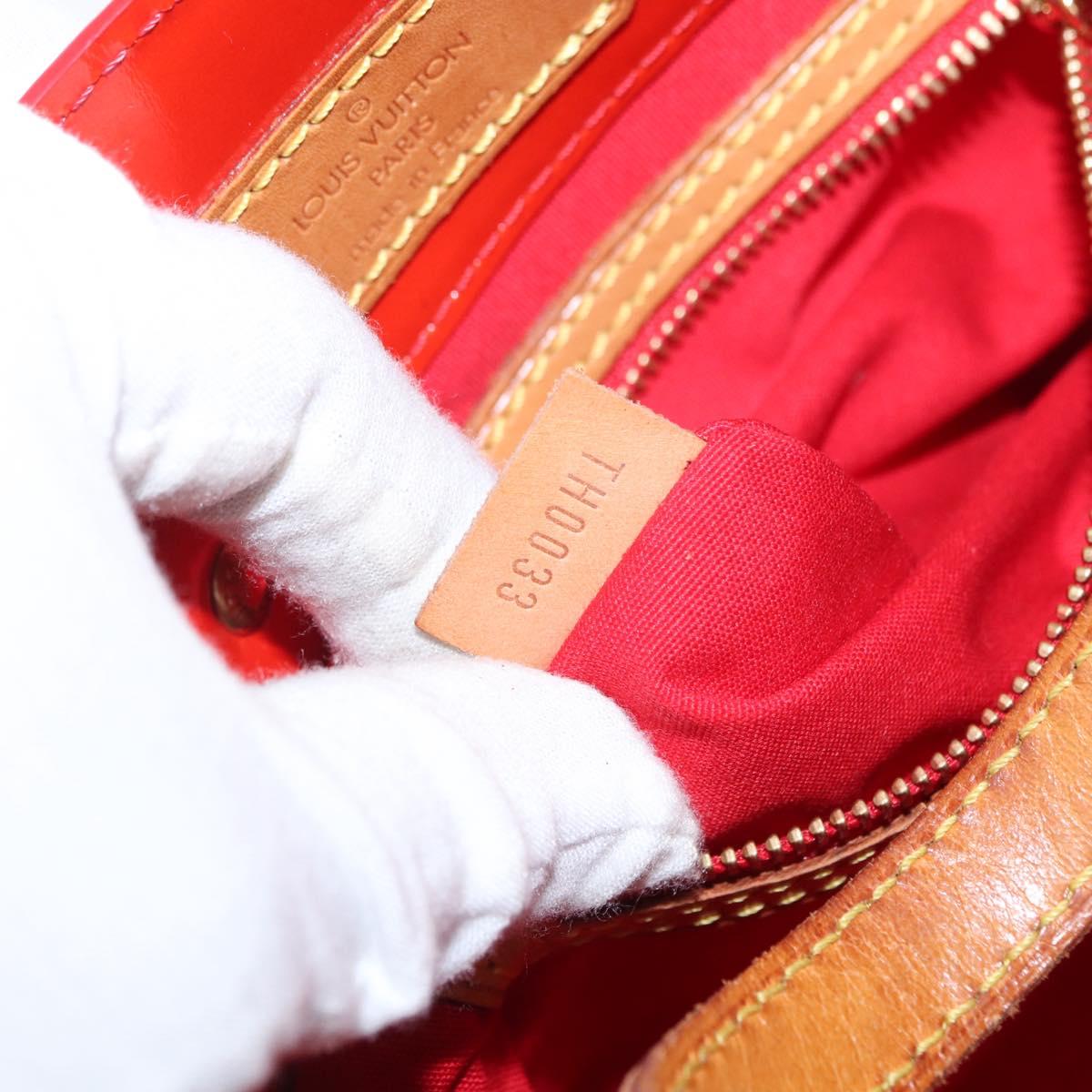 LOUIS VUITTON Monogram Vernis Reade PM Hand Bag Red Rouge M91088 LV Auth 169217