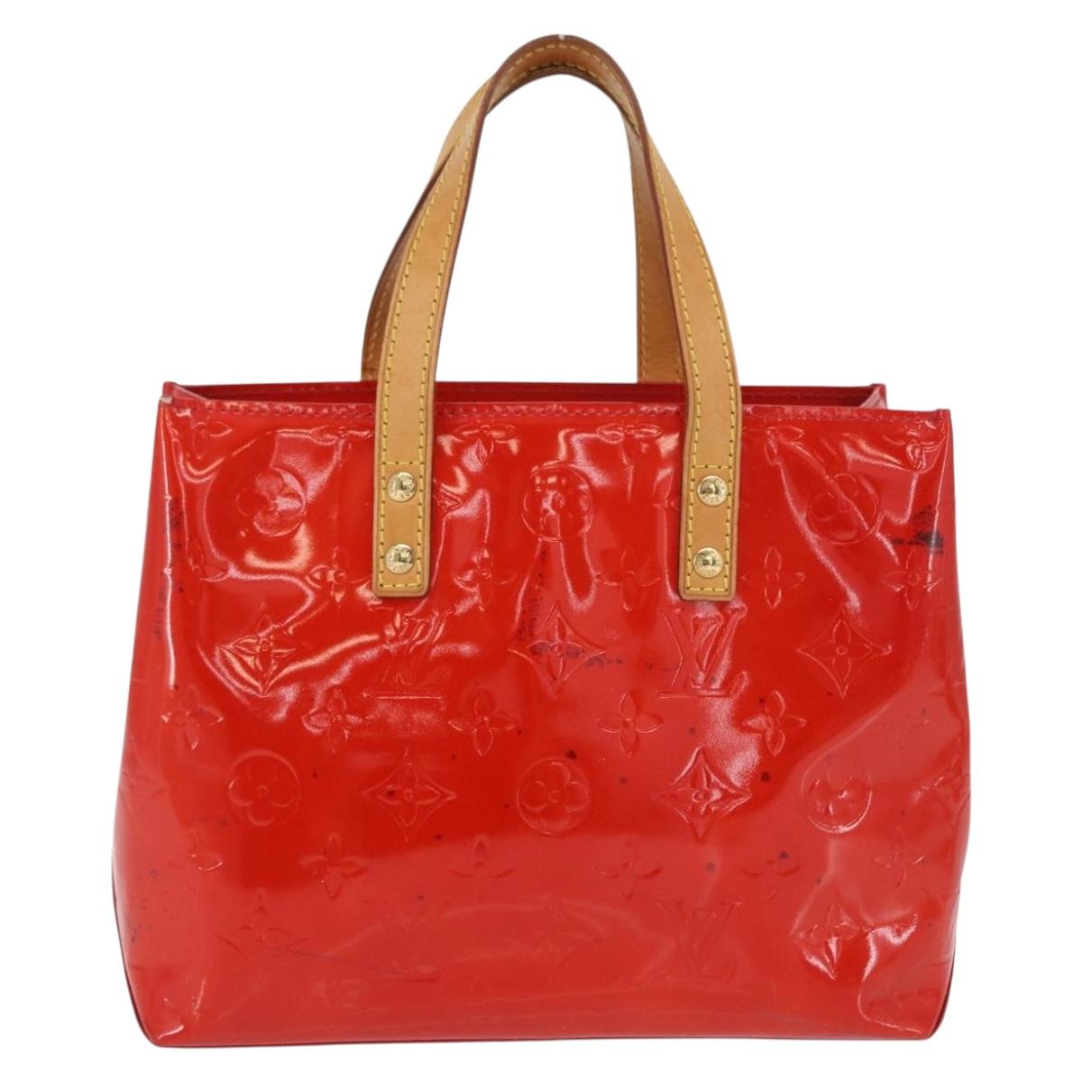 LOUIS VUITTON Monogram Vernis Reade PM Hand Bag Red Rouge M91088 LV Auth 169217