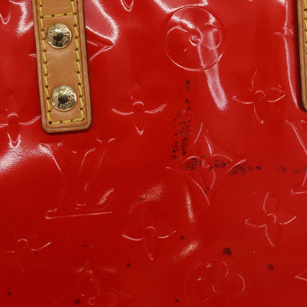 LOUIS VUITTON Monogram Vernis Reade PM Hand Bag Red Rouge M91088 LV Auth 169217