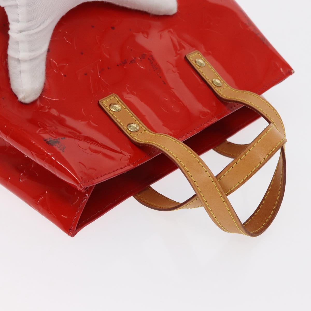 LOUIS VUITTON Monogram Vernis Reade PM Hand Bag Red Rouge M91088 LV Auth 169217