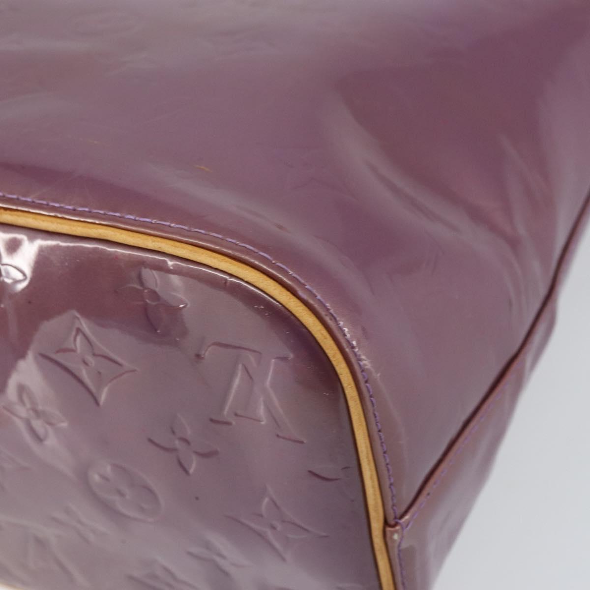 LOUIS VUITTON Monogram Vernis Houston Hand Bag Purple Viole M91093 Auth 169218