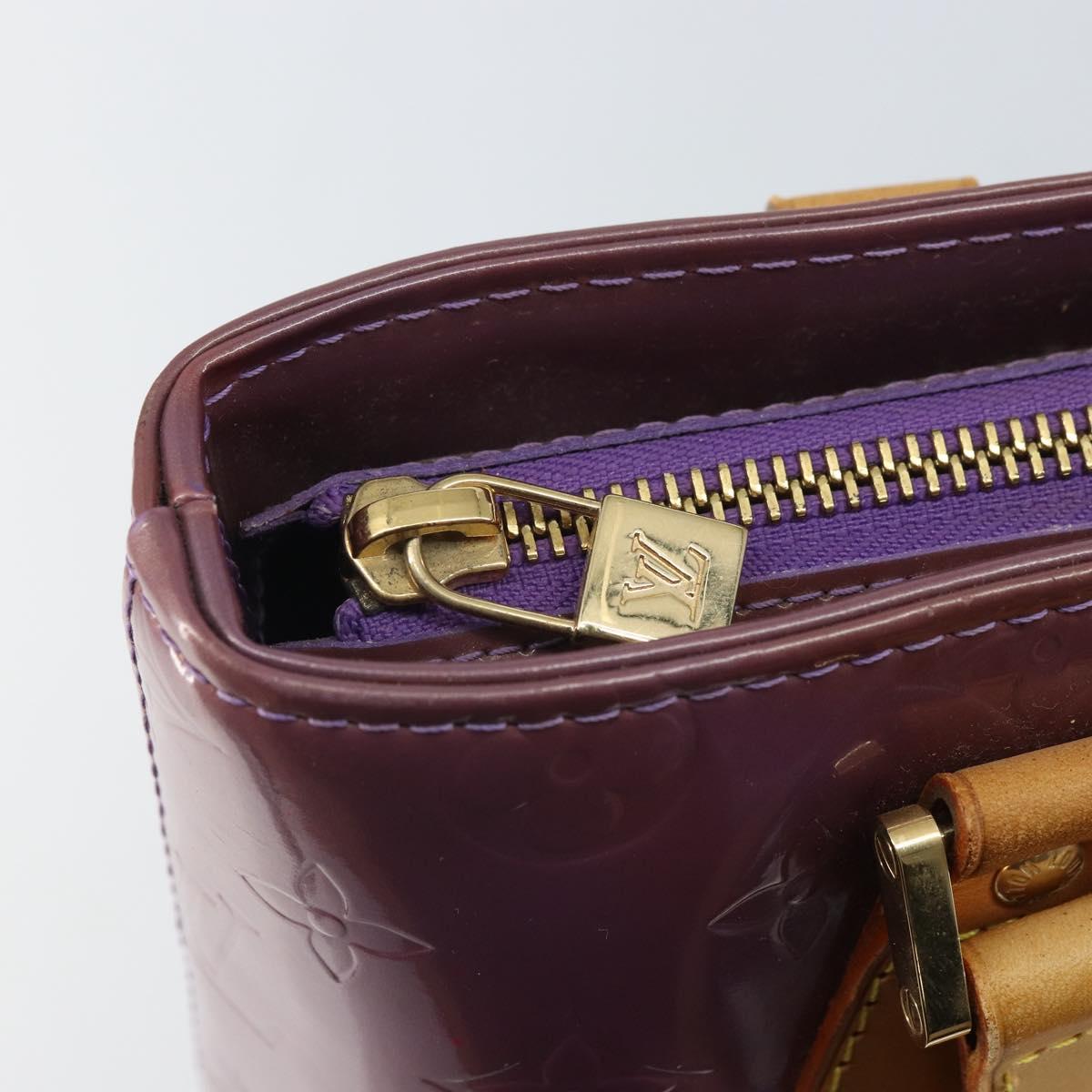 LOUIS VUITTON Monogram Vernis Houston Hand Bag Purple Viole M91093 Auth 169218