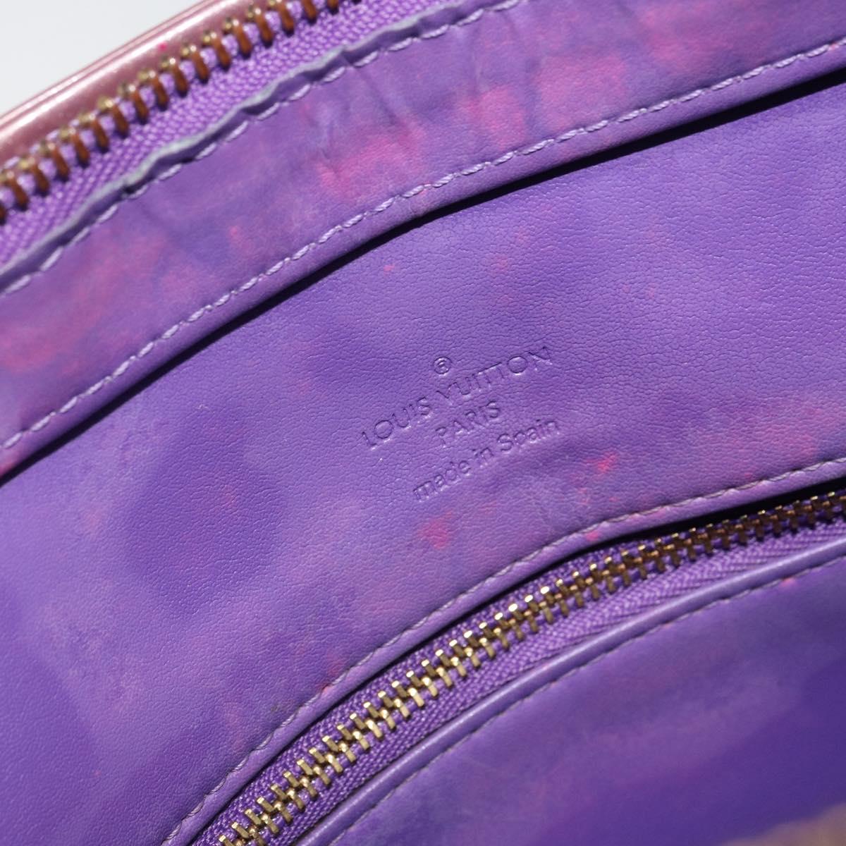 LOUIS VUITTON Monogram Vernis Houston Hand Bag Purple Viole M91093 Auth 169218