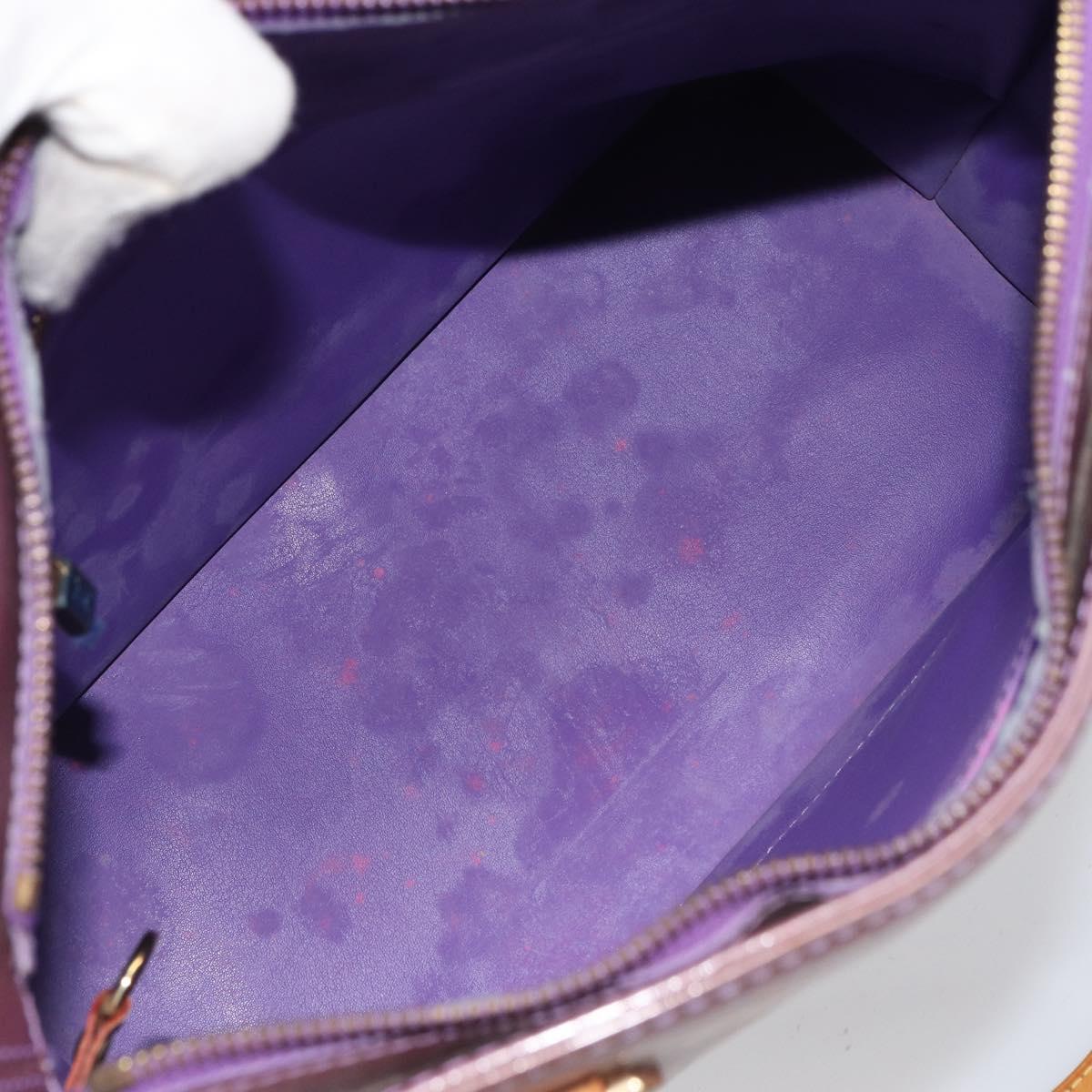 LOUIS VUITTON Monogram Vernis Houston Hand Bag Purple Viole M91093 Auth 169218