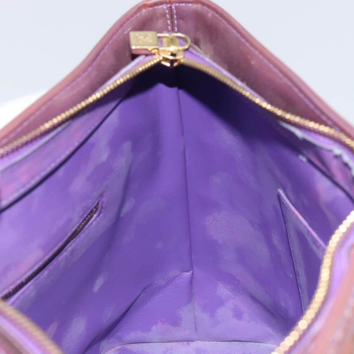 LOUIS VUITTON Monogram Vernis Houston Hand Bag Purple Viole M91093 Auth 169218