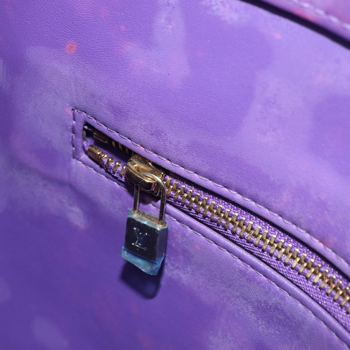 LOUIS VUITTON Monogram Vernis Houston Hand Bag Purple Viole M91093 Auth 169218