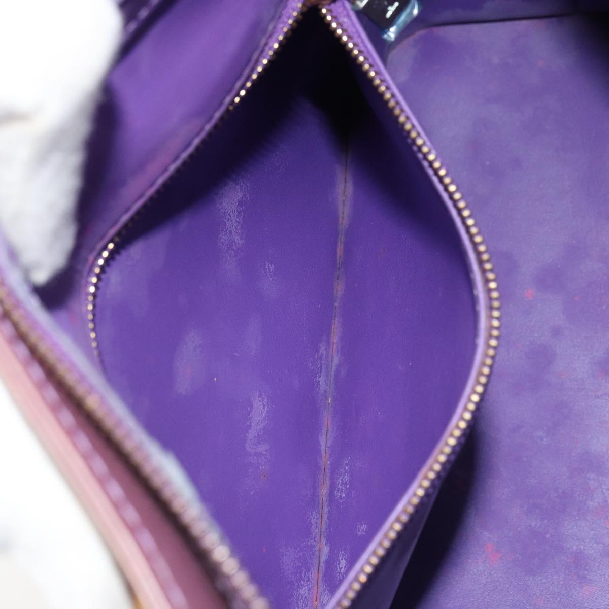 LOUIS VUITTON Monogram Vernis Houston Hand Bag Purple Viole M91093 Auth 169218