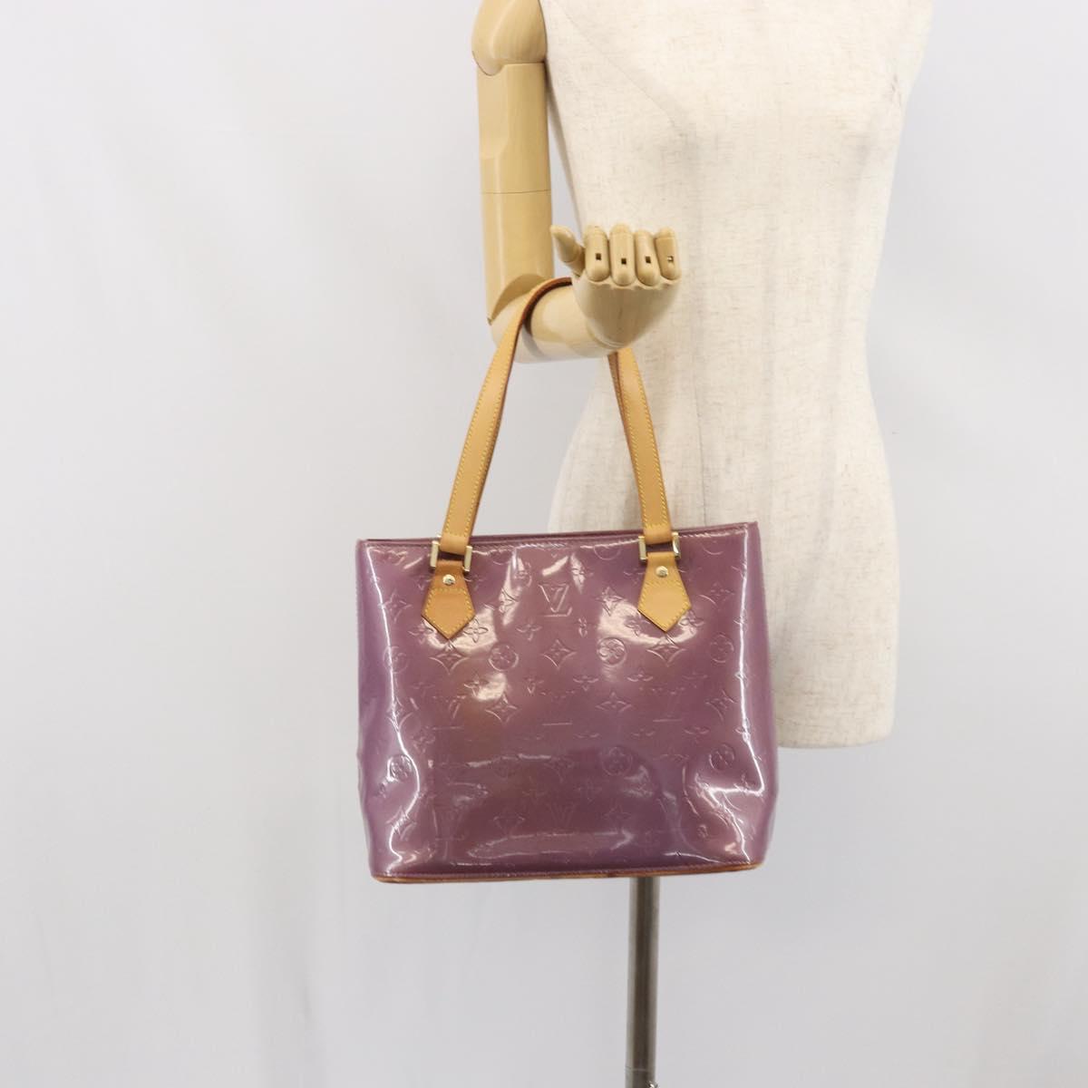 LOUIS VUITTON Monogram Vernis Houston Hand Bag Purple Viole M91093 Auth 169218