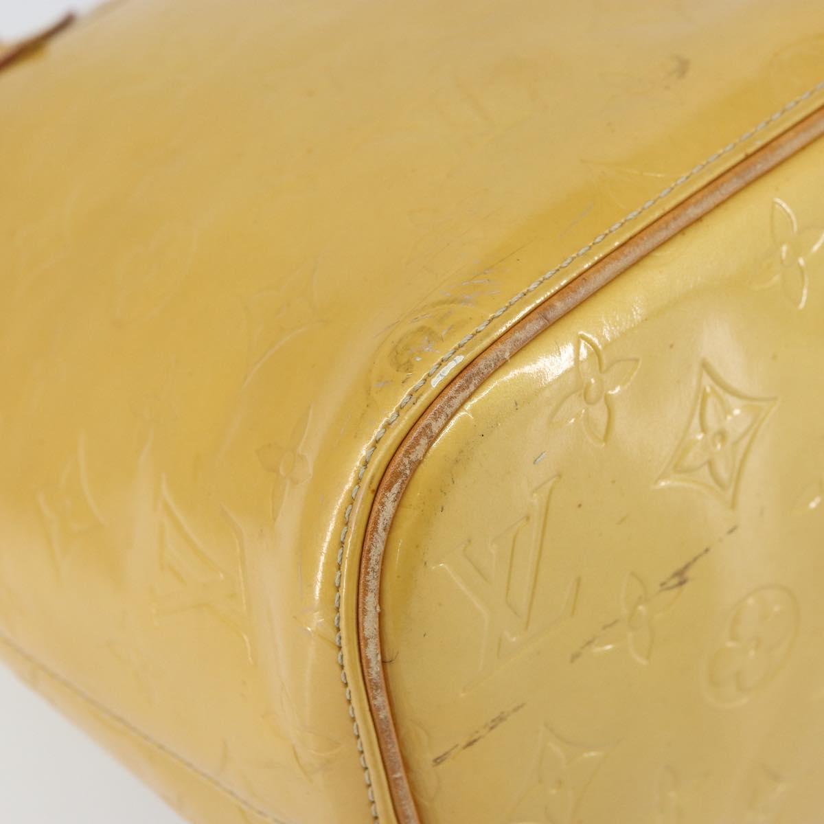 LOUIS VUITTON Monogram Vernis Houston Hand Bag Beige M91004 LV Auth 169220