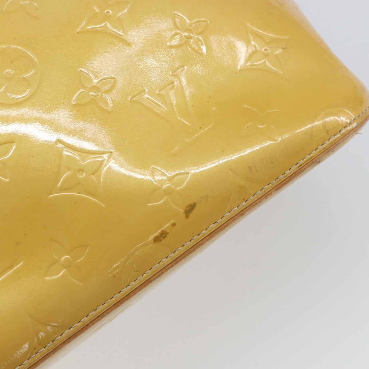 LOUIS VUITTON Monogram Vernis Houston Hand Bag Beige M91004 LV Auth 169220