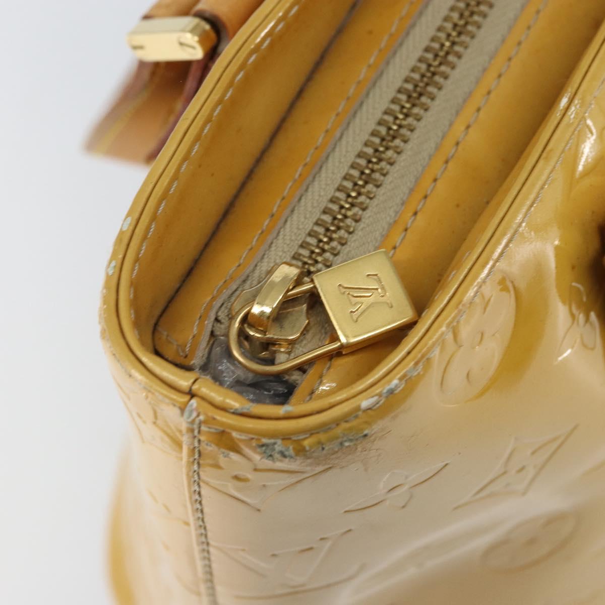 LOUIS VUITTON Monogram Vernis Houston Hand Bag Beige M91004 LV Auth 169220