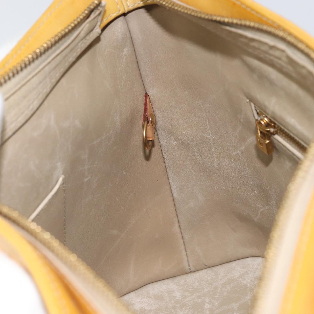 LOUIS VUITTON Monogram Vernis Houston Hand Bag Beige M91004 LV Auth 169220