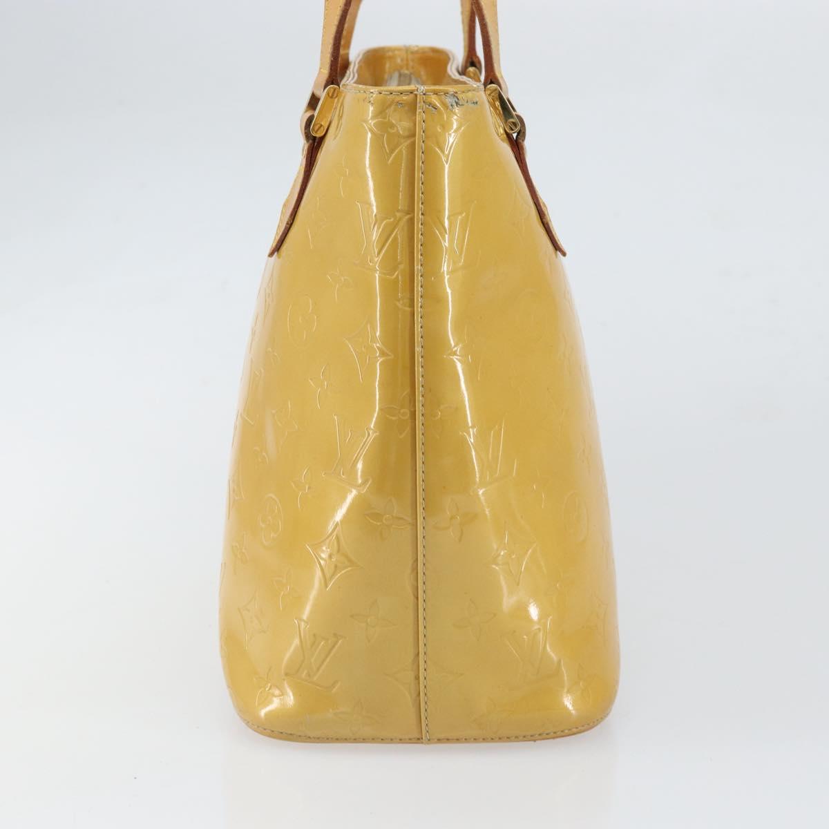 LOUIS VUITTON Monogram Vernis Houston Hand Bag Beige M91004 LV Auth 169220