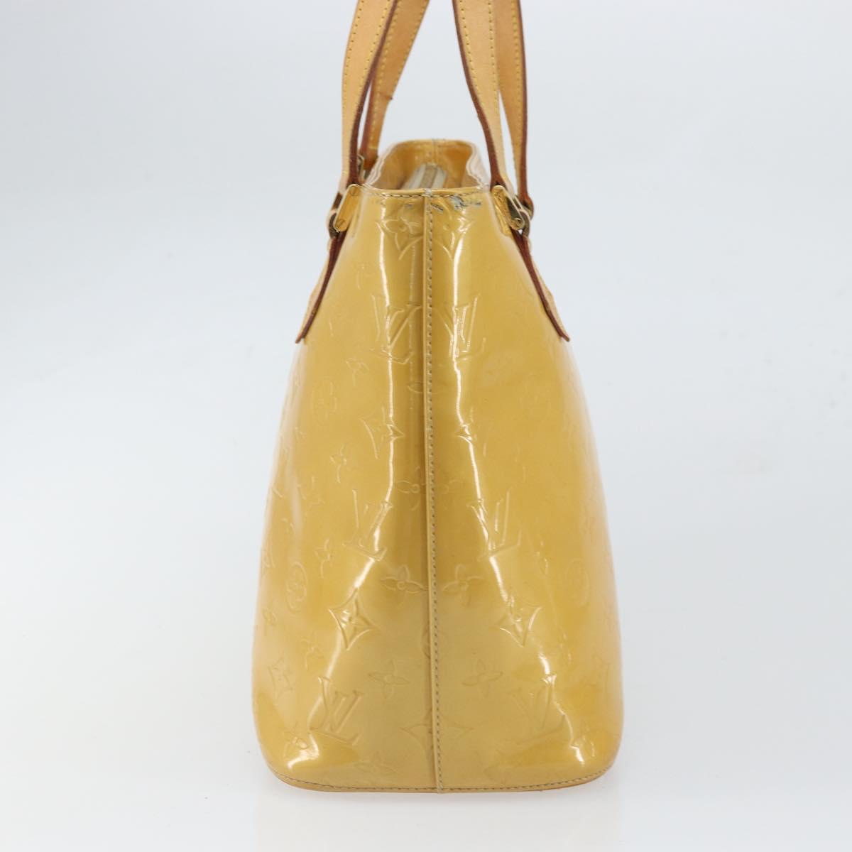 LOUIS VUITTON Monogram Vernis Houston Hand Bag Beige M91004 LV Auth 169220