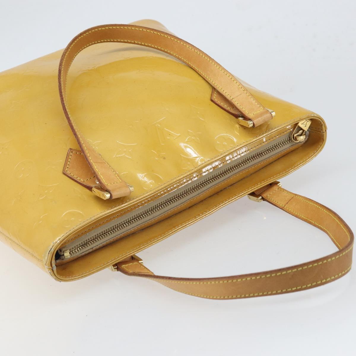 LOUIS VUITTON Monogram Vernis Houston Hand Bag Beige M91004 LV Auth 169220